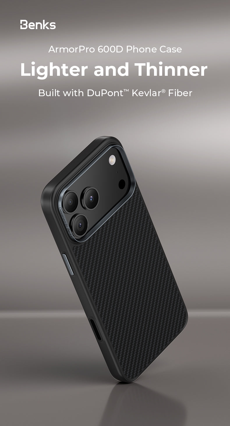 Benks ArmorPro DuPont Kelvar 600D Phone Case for iPhone 17 Pro Max / iPhone 17 Pro