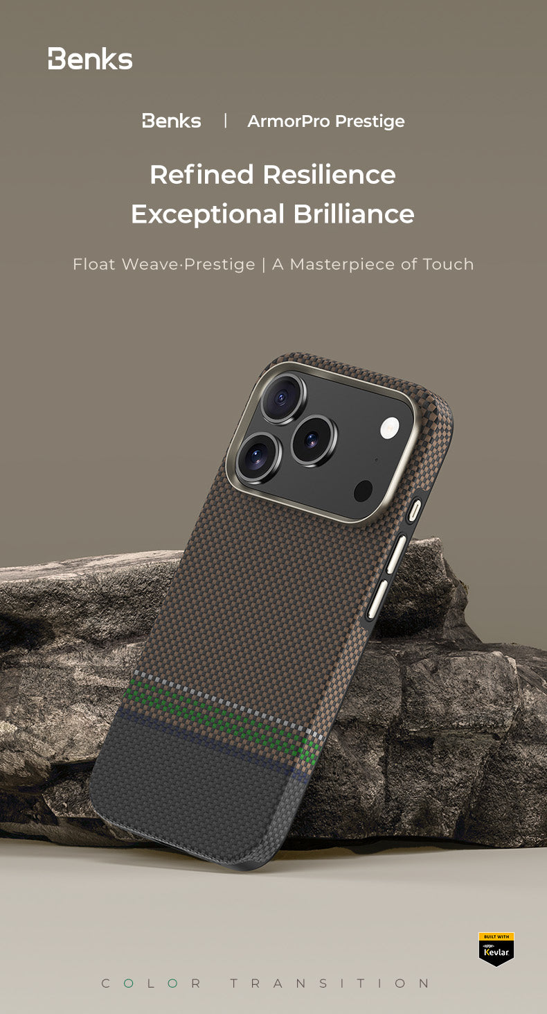 Benks Prestige ArmorPro Case with Button Built with Kevlar® Phone Case for iPhone 17 Pro Max / iPhone 17 Pro