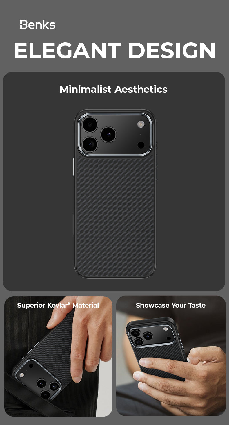 Benks ArmorPro DuPont Kelvar 600D Phone Case for iPhone 17 Pro Max / iPhone 17 Pro