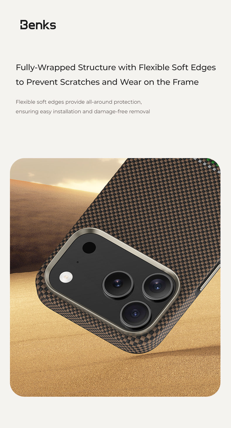 Benks Prestige ArmorPro Case with Button Built with Kevlar® Phone Case for iPhone 17 Pro Max / iPhone 17 Pro
