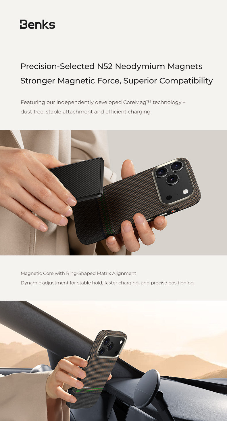 Benks Prestige ArmorPro Case with Button Built with Kevlar® Phone Case for iPhone 17 Pro Max / iPhone 17 Pro