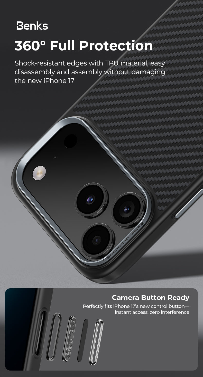 Benks ArmorPro DuPont Kelvar 600D Phone Case for iPhone 17 Pro Max / iPhone 17 Pro