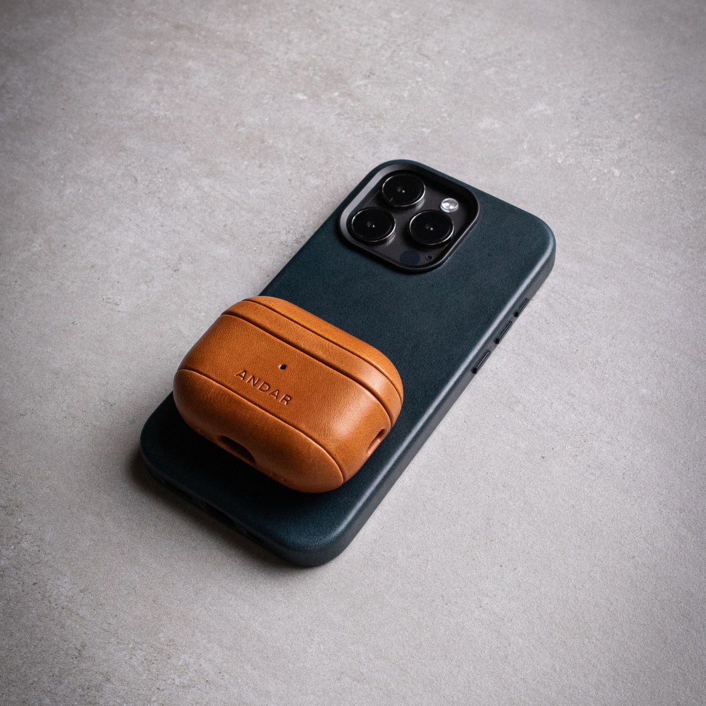 Andar The Aspen Leather Phone Case (Navy) for iPhone 15 Pro Max / iPhone 15 Pro / iPhone 15 Plus / iPhone 15