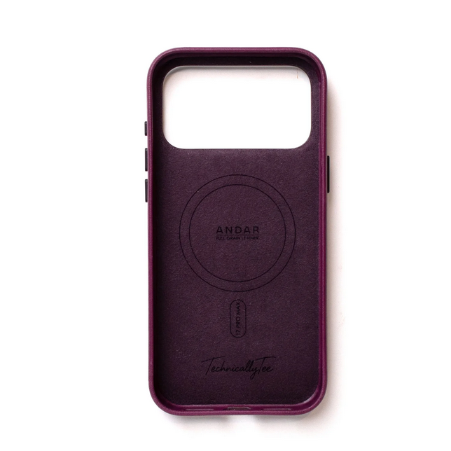 Andar The Aspen Leather Phone Case (Tech Purp) for iPhone 17 Pro Max / iPhone 17 Pro