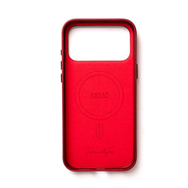 Andar The Aspen Leather Phone Case (Technically Red) for iPhone 17 Pro Max / iPhone 17 Pro