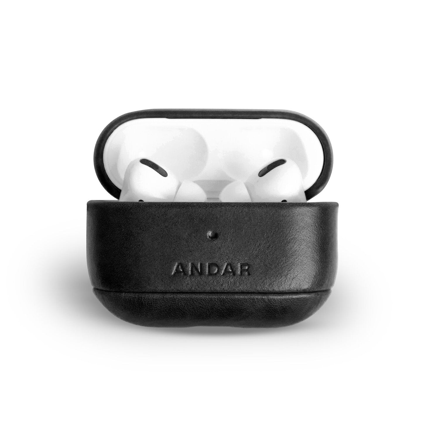 Andar The Capsule (Black) Full Grain Leather Airpods Case for Airpods Pro 2 (Non-clip version)