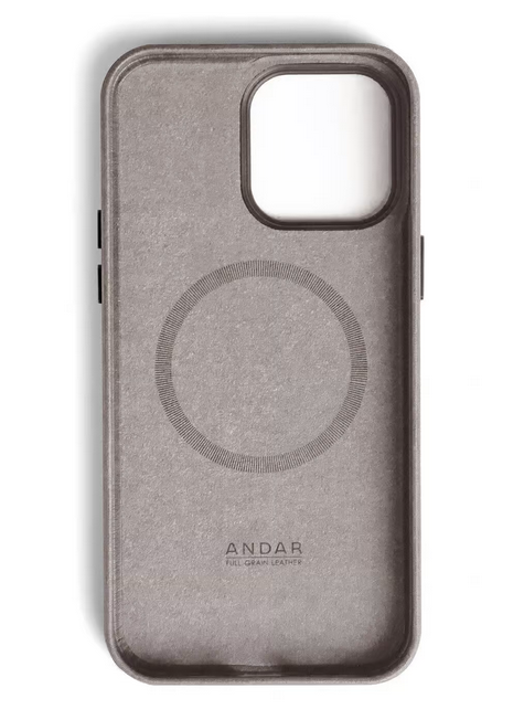 Andar The Aspen Leather Phone Case (Stone Grey) for iPhone 14 Pro Max / iPhone 14 Pro / iPhone 14 Plus / iPhone 14
