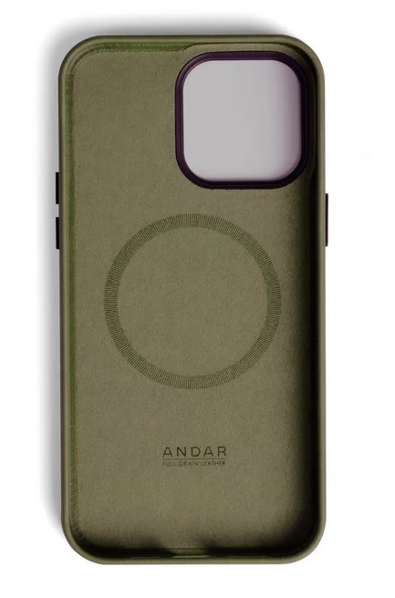 Andar The Aspen Leather Phone Case (Moss) for iPhone 14 Pro Max / iPhone 14 Pro / iPhone 14 Plus / iPhone 14