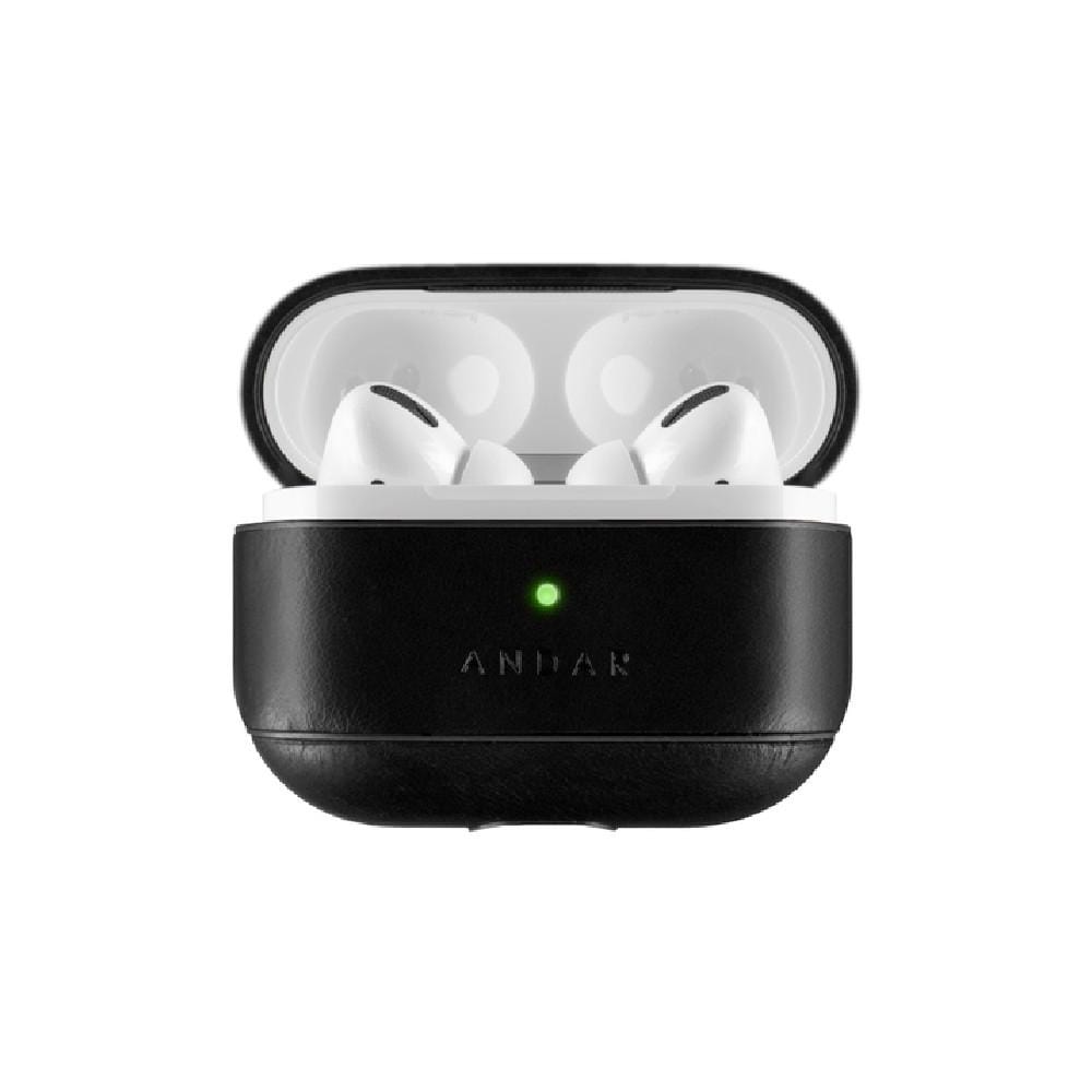 Andar The Capsule (Black) Full Grain Leather Airpods Case for Airpods Pro 2 (Non-clip version)