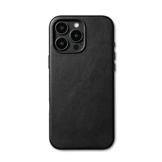 Andar The Aspen Leather Phone Case (Jet Black) for iPhone 16 Pro Max / iPhone 16 Pro (Camera Control Button / Cutout)
